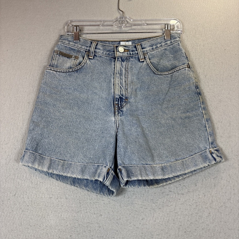 Vintage 90s Calvin Klein Jean Mom Short High Rise Sz 6 Cuffed Double Stone Wash